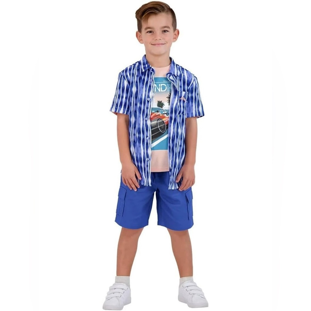 Tommy Bahama Blue Cargo Shorts with Jumping Marlin Logo